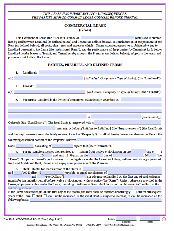 free commercial rental lease agreement templates pdf word